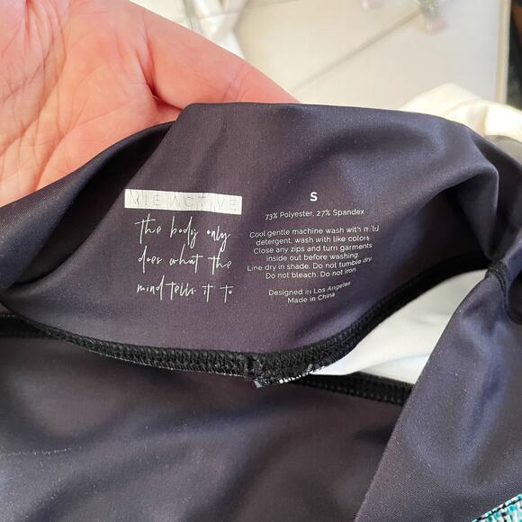 Vie Active Rockell Ocean Galaxy Ombre Mid Rise Full Length Leggings Tights Small - Picture 14 of 14